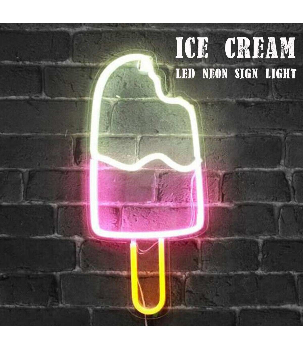 Neon led ışık dondurma temalı duvar süsü,dekoru, tabelası, bar, ev,restoran, market led neon dekoru