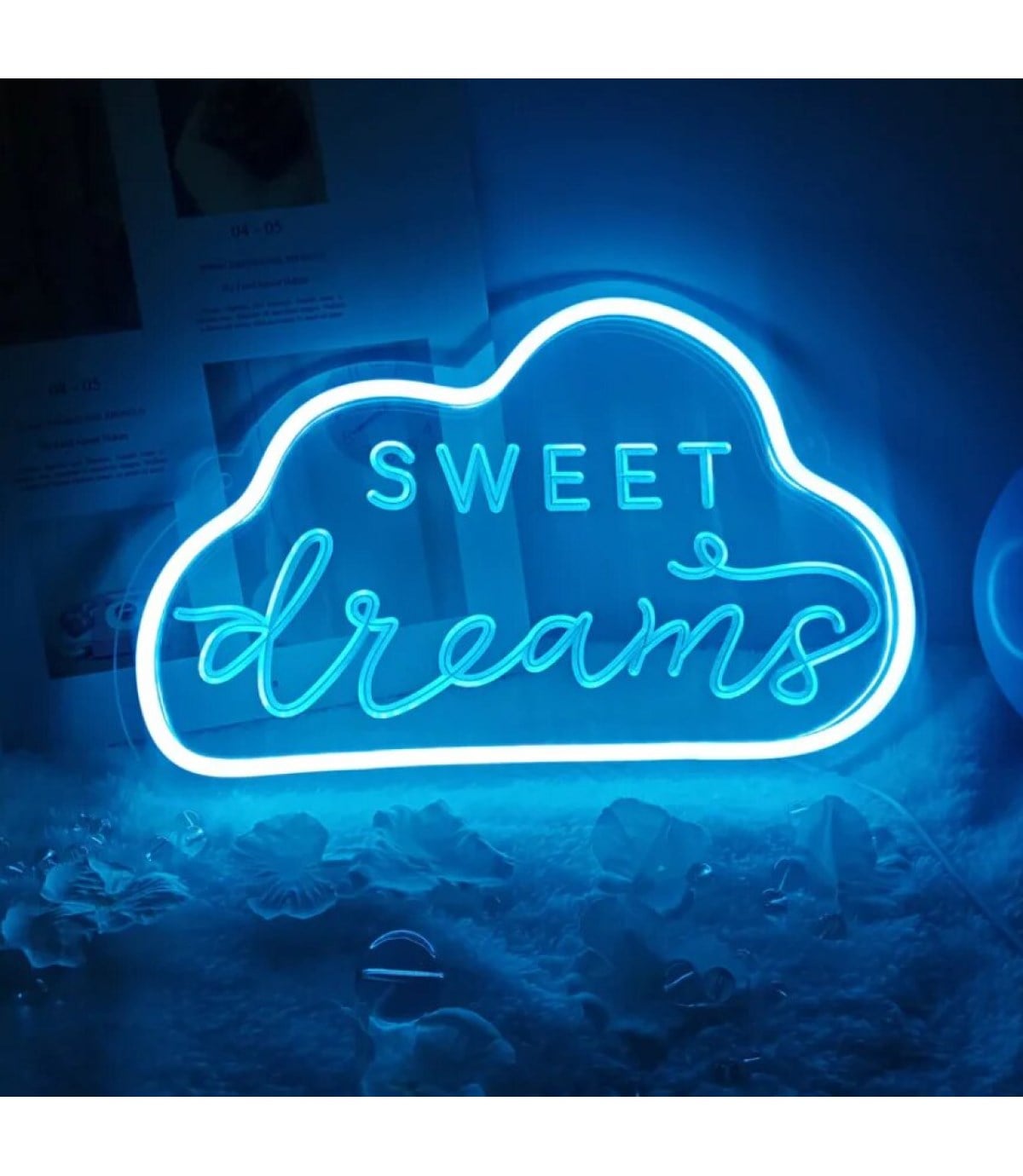 Neon led ışık,bulut temalı duvar süsü,dekoru, tabelası, kişiye özel yazı ve neon rengi seçilebilir.