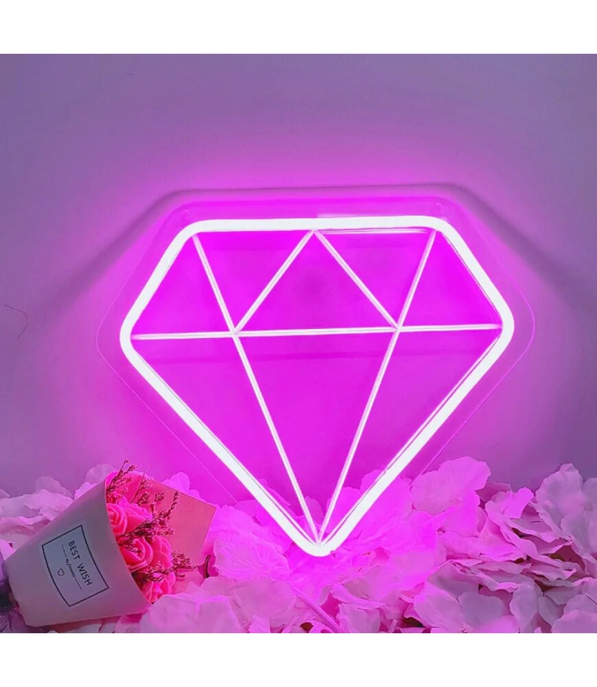 Neon led ışık,elmas temalı duvar süsü, neon led tabela neon Parti, Ev, Hediye, Gece lambası