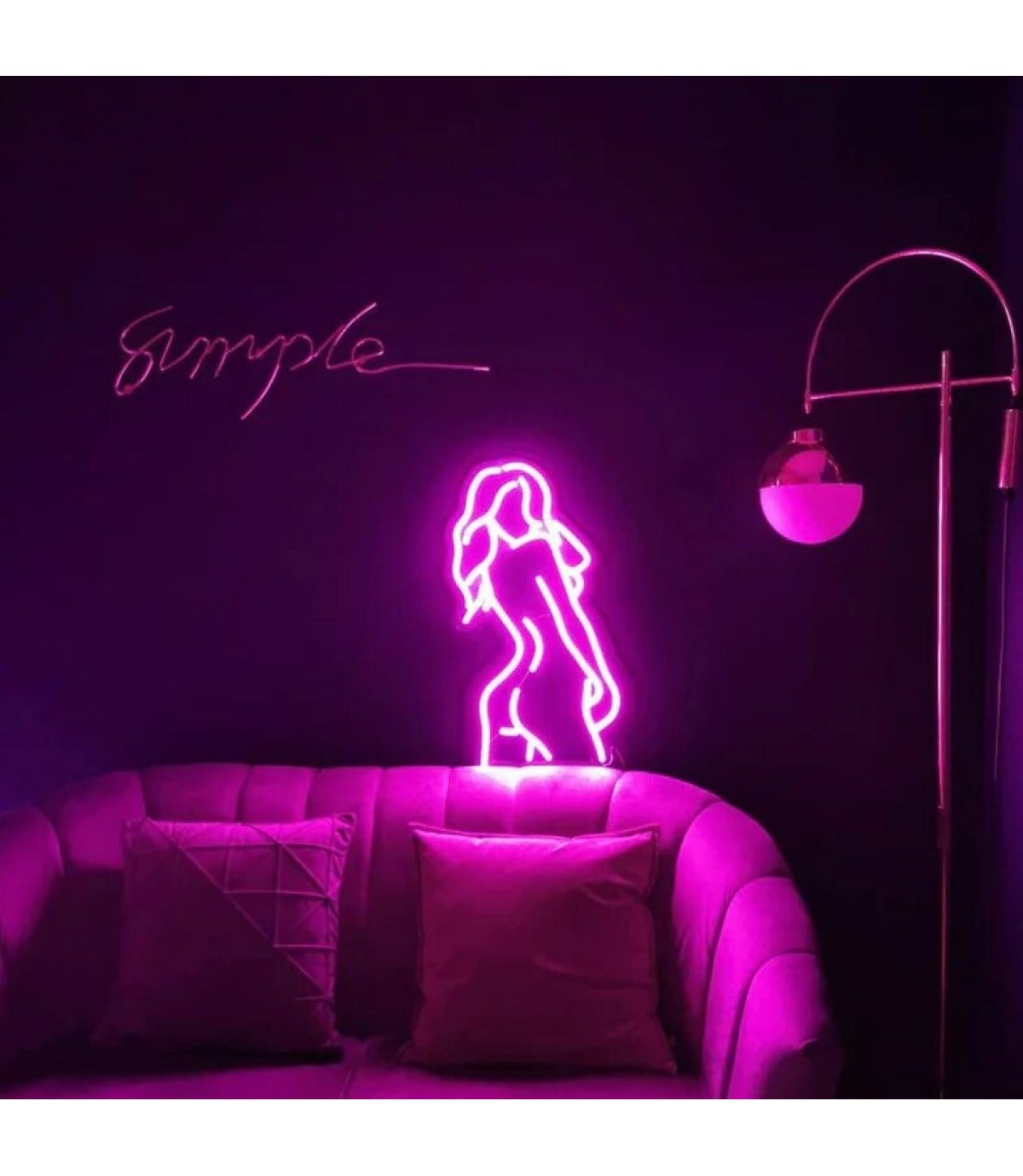 Neon led kadın, kız temalı ışıklı duvar süsleri, led neon pano,dekorasyon odası, Bar, gece clup