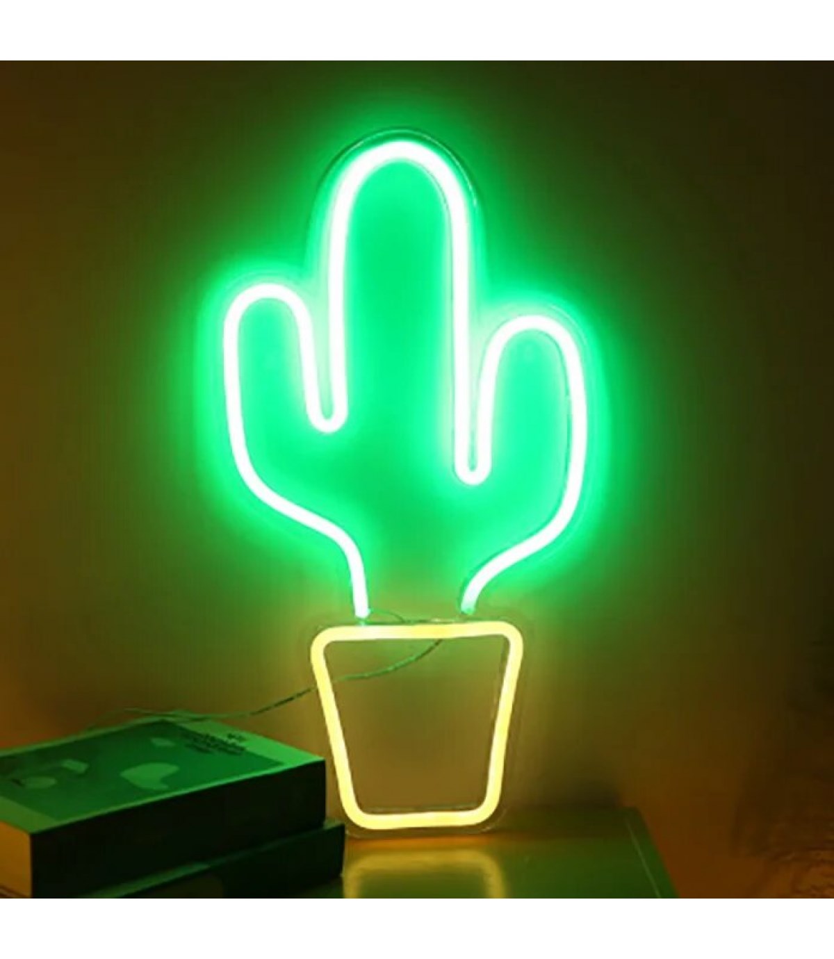Neon kaktus Neon led Neon Led Tabela Kafe Restoran Bitki Temalı Neon Duvar Dekoru