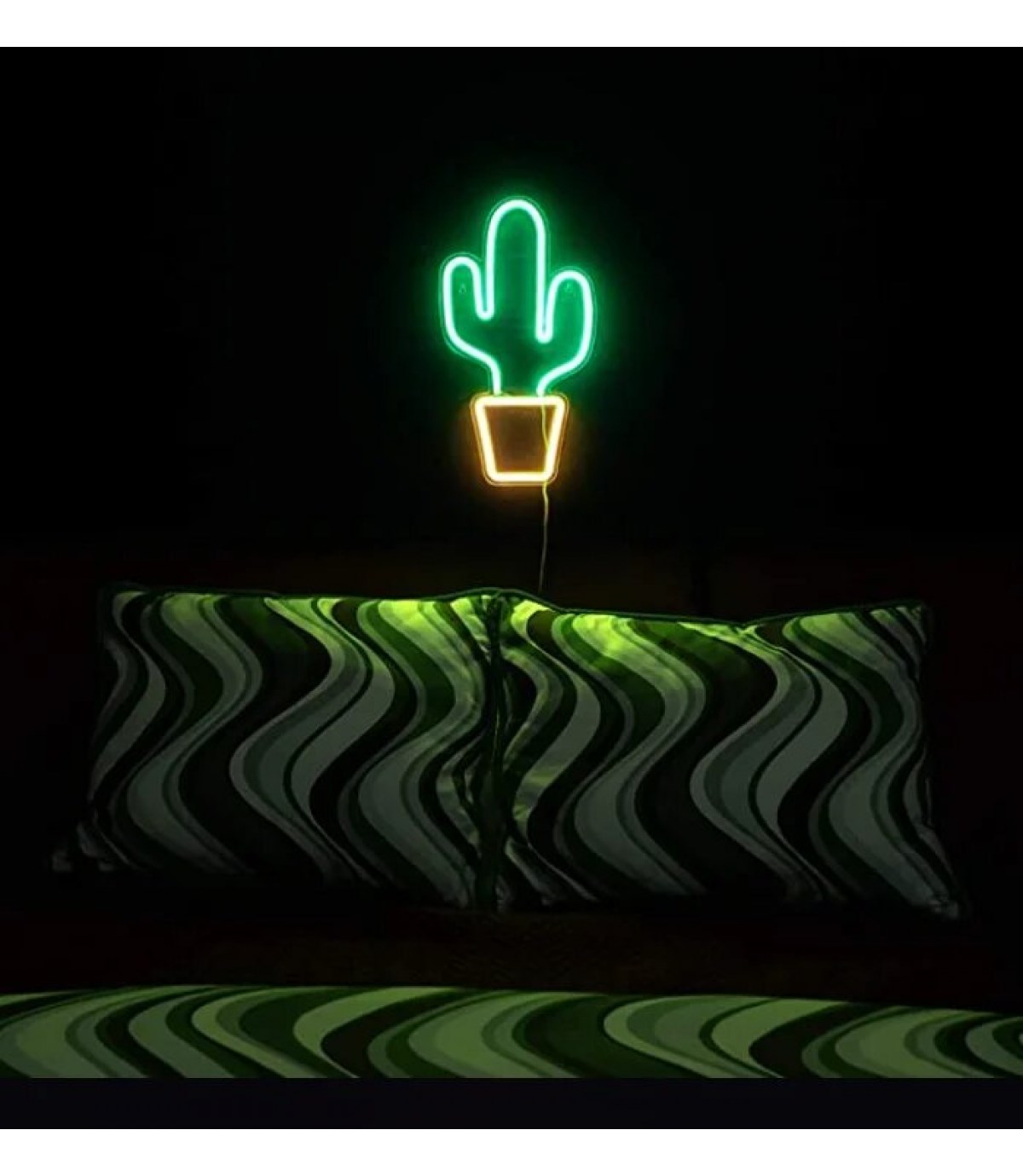Neon kaktus Neon led Neon Led Tabela Kafe Restoran Bitki Temalı Neon Duvar Dekoru