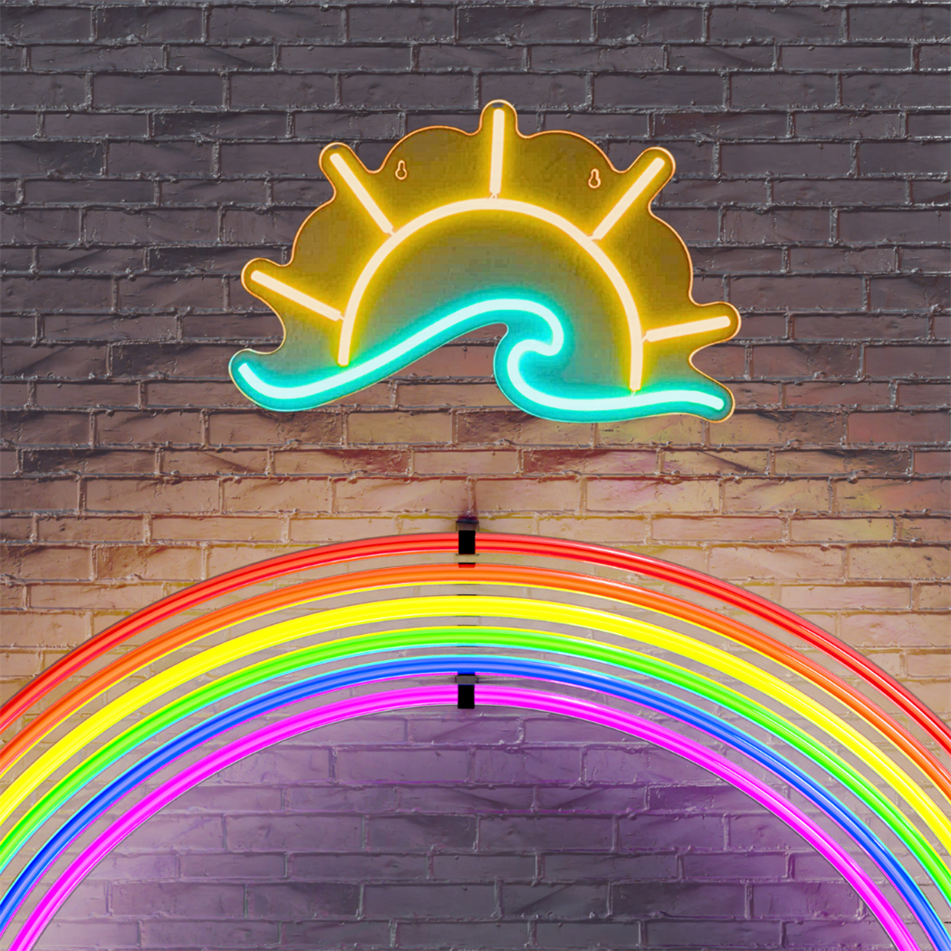 Neon led tabela güneş, sunset temalı duvar , Doğum günü, dekorasyon odası, Ev, Parti