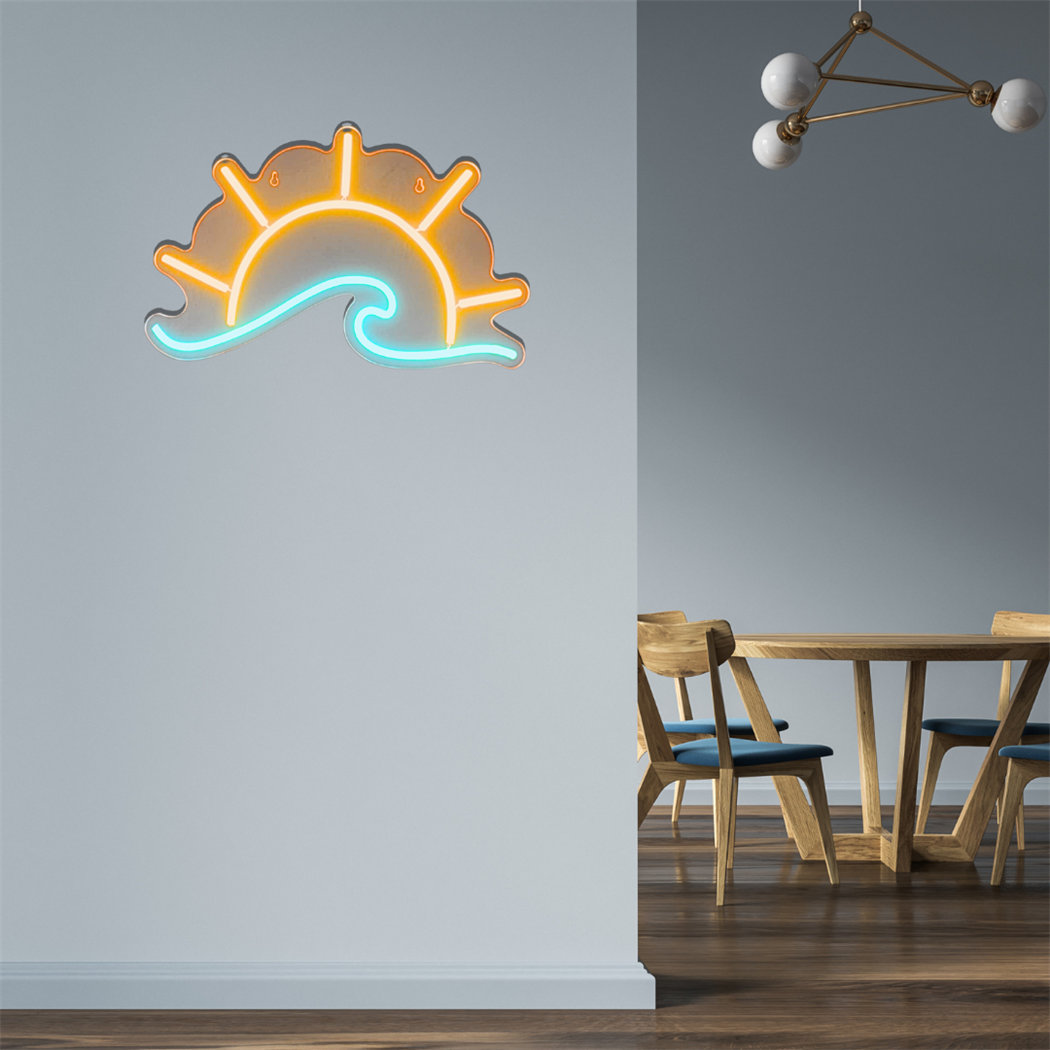 Neon led tabela güneş, sunset temalı duvar , Doğum günü, dekorasyon odası, Ev, Parti