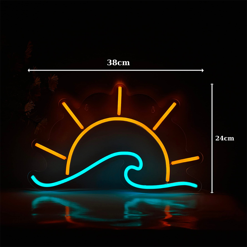 Neon led tabela güneş, sunset temalı duvar , Doğum günü, dekorasyon odası, Ev, Parti