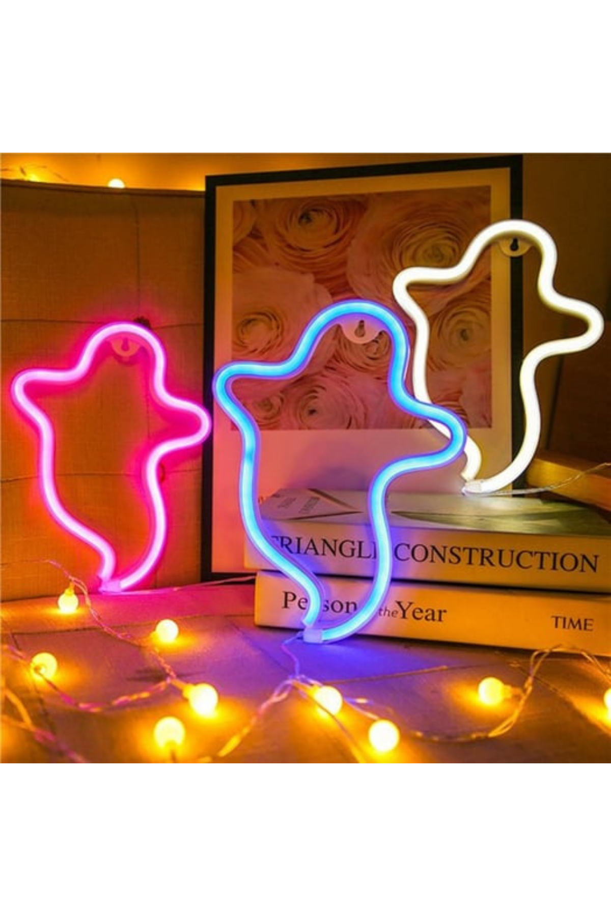 Neon led tabela Hayalet, Halloweentemalı duvar , Doğum günü, dekorasyon odası, Ev, Parti, Kırmızı
