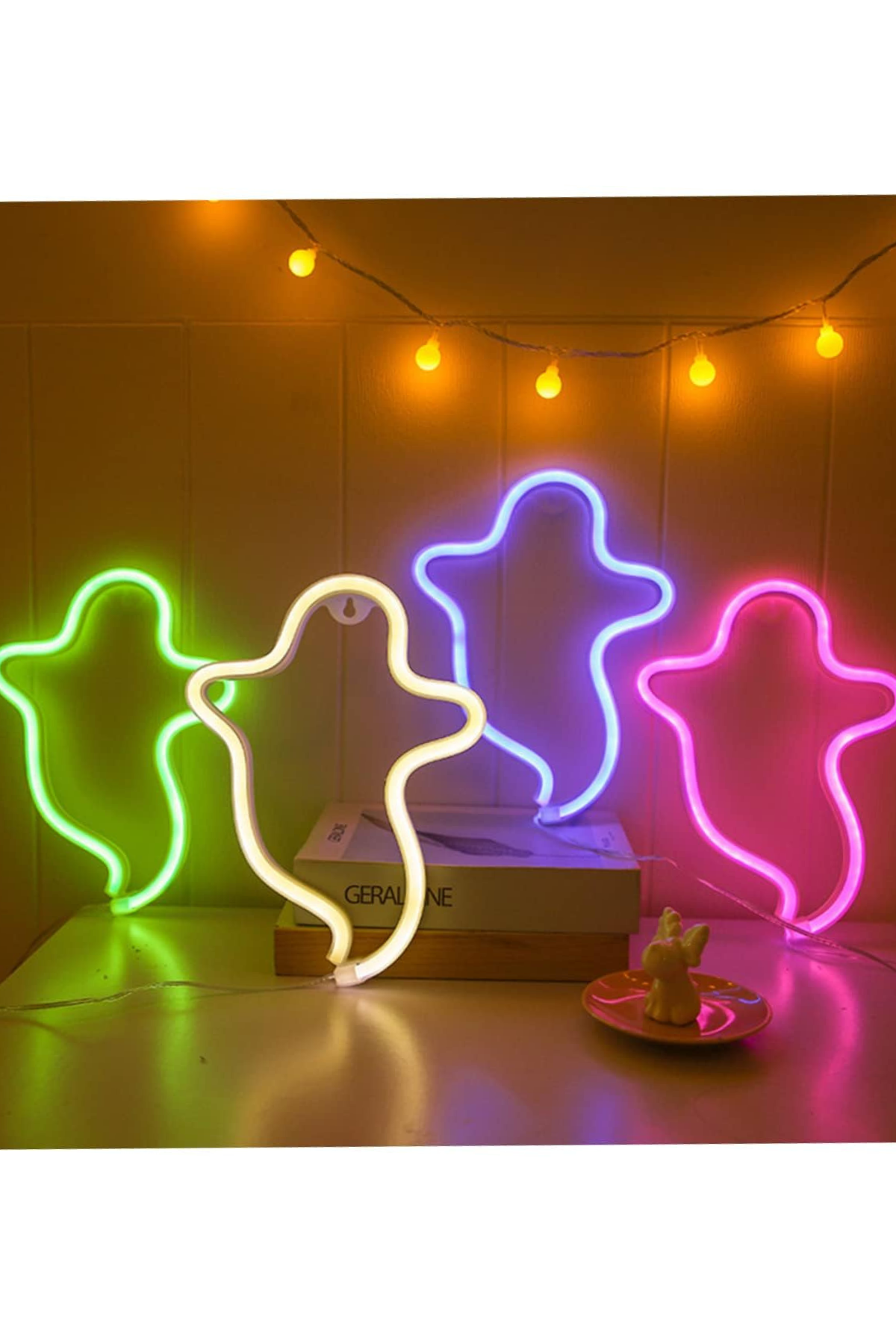 Neon led tabela Hayalet, Halloweentemalı duvar , Doğum günü, dekorasyon odası, Ev, Parti, Pembe