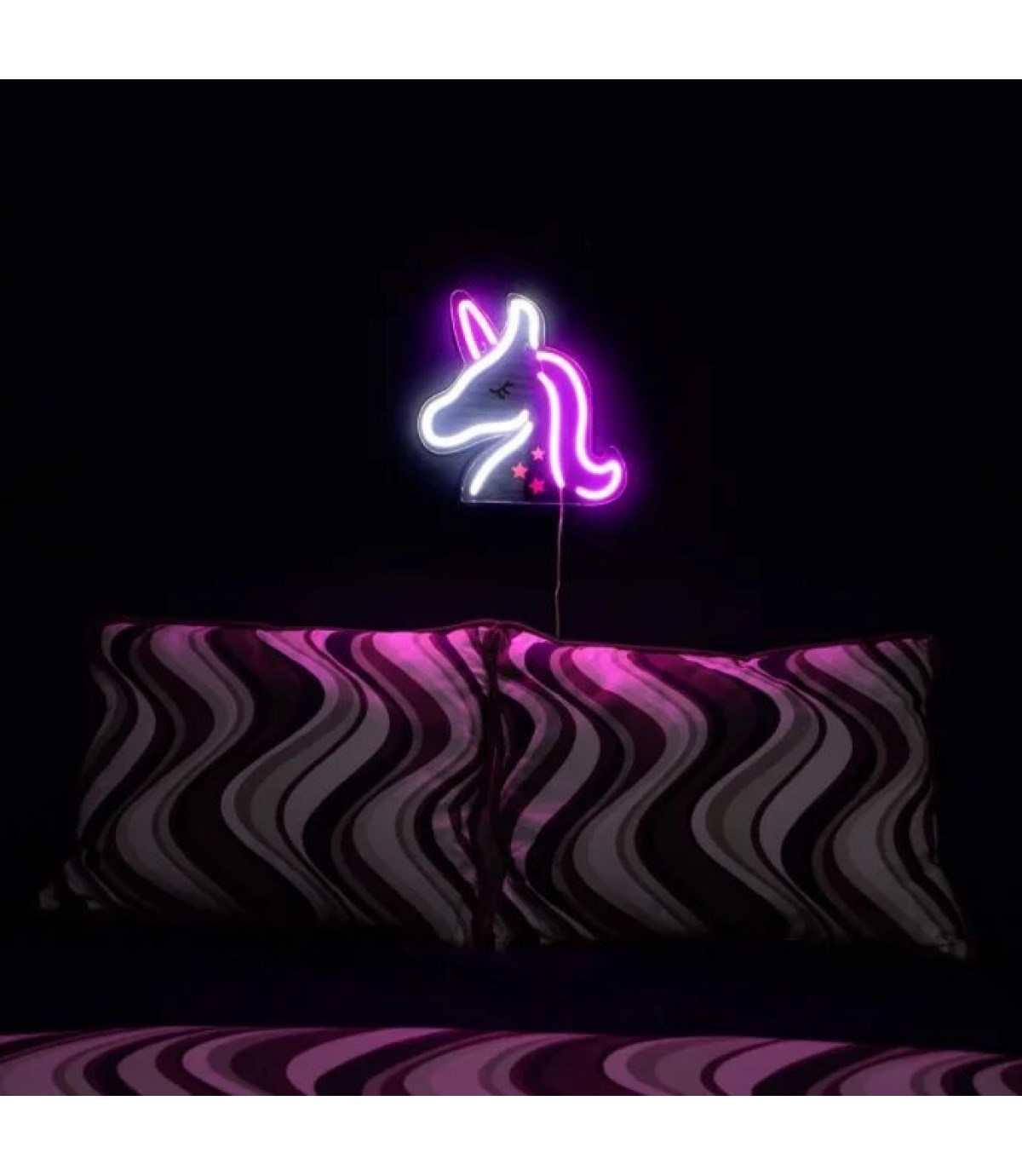 Neon led unicorn at temalı duvar askılı,neon led tabela Doğum günü, dekor, çocuk gece lambası