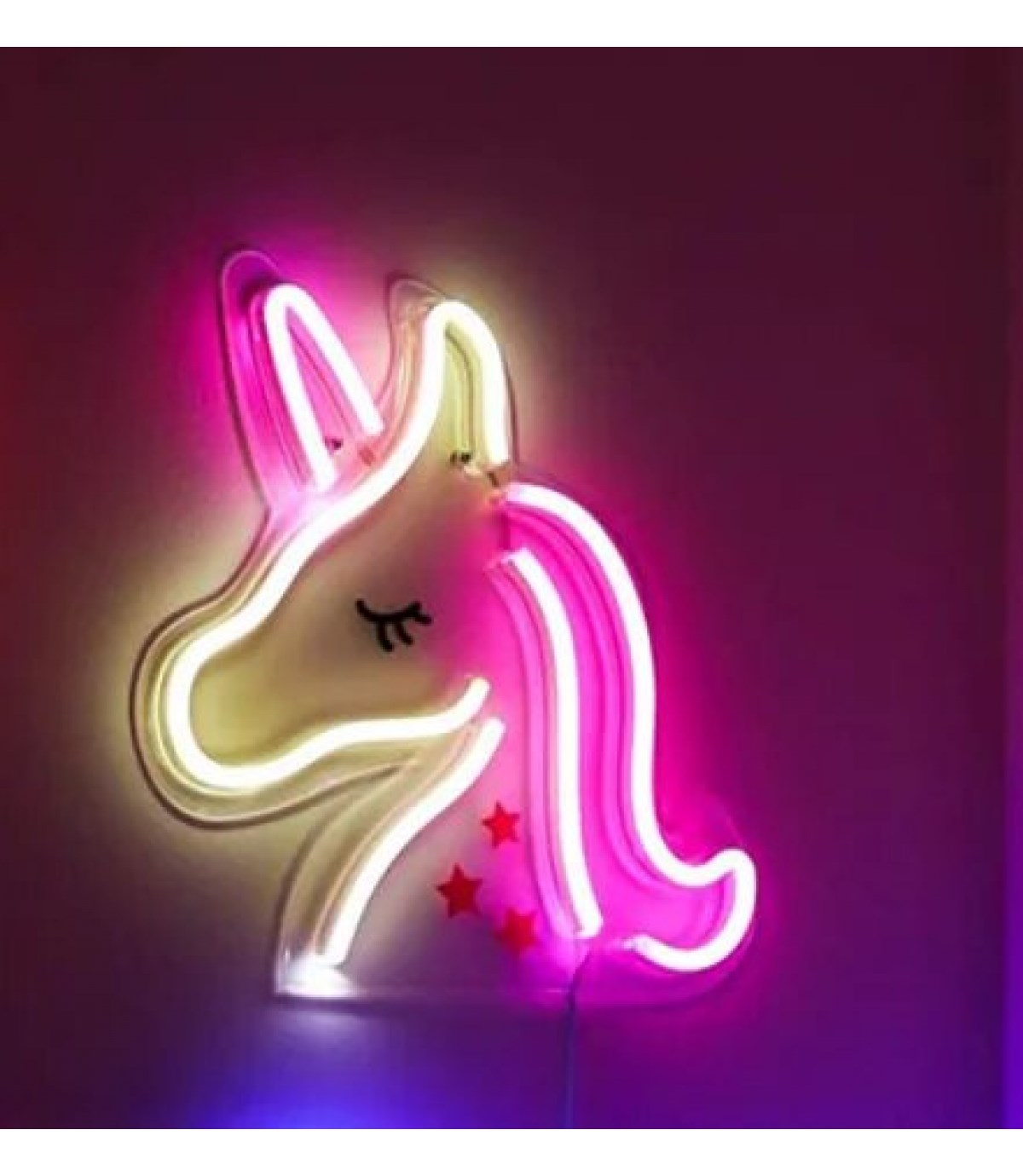 Neon led unicorn at temalı duvar askılı,neon led tabela Doğum günü, dekor, çocuk gece lambası