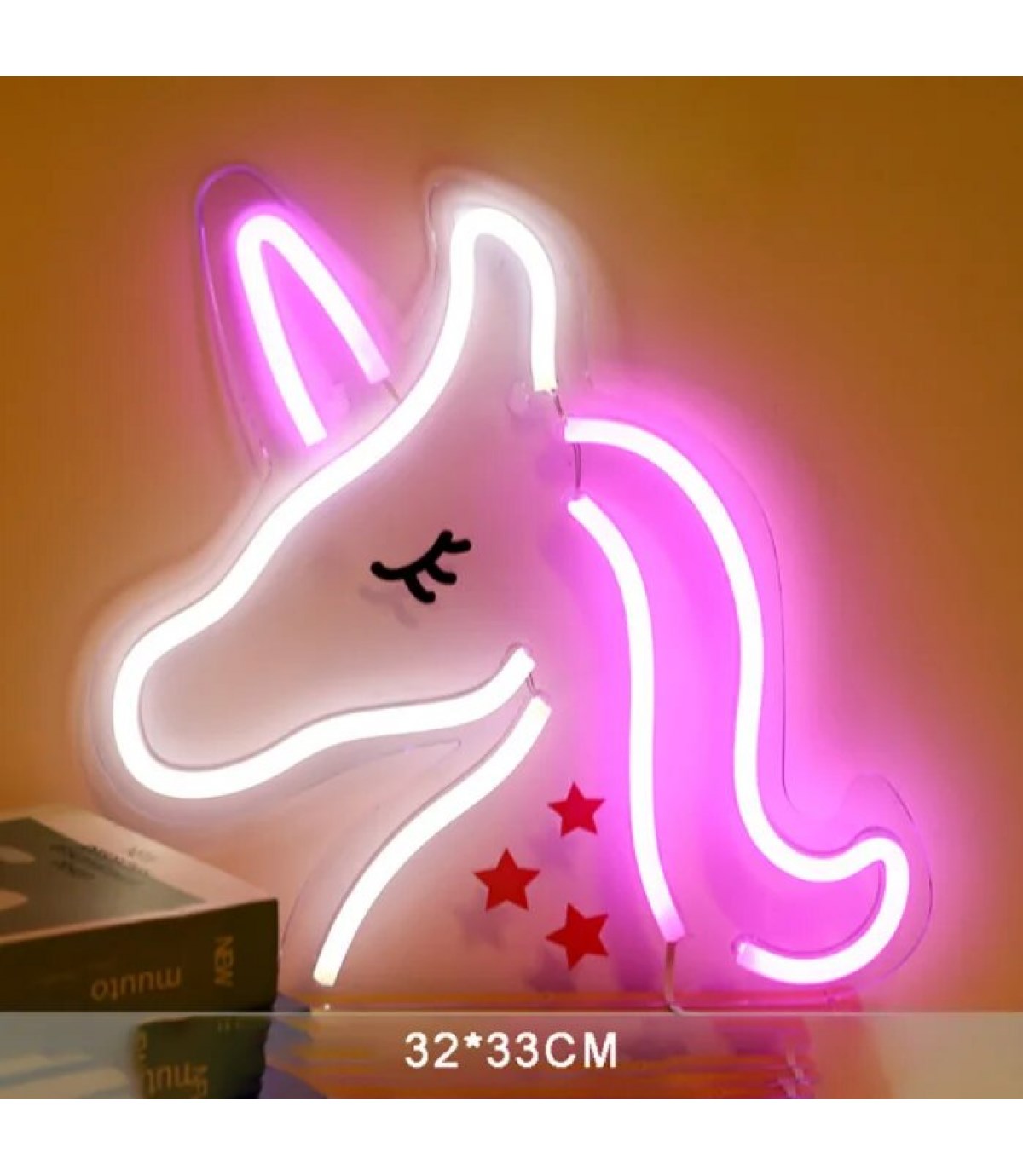 Neon led unicorn at temalı duvar askılı,neon led tabela Doğum günü, dekor, çocuk gece lambası