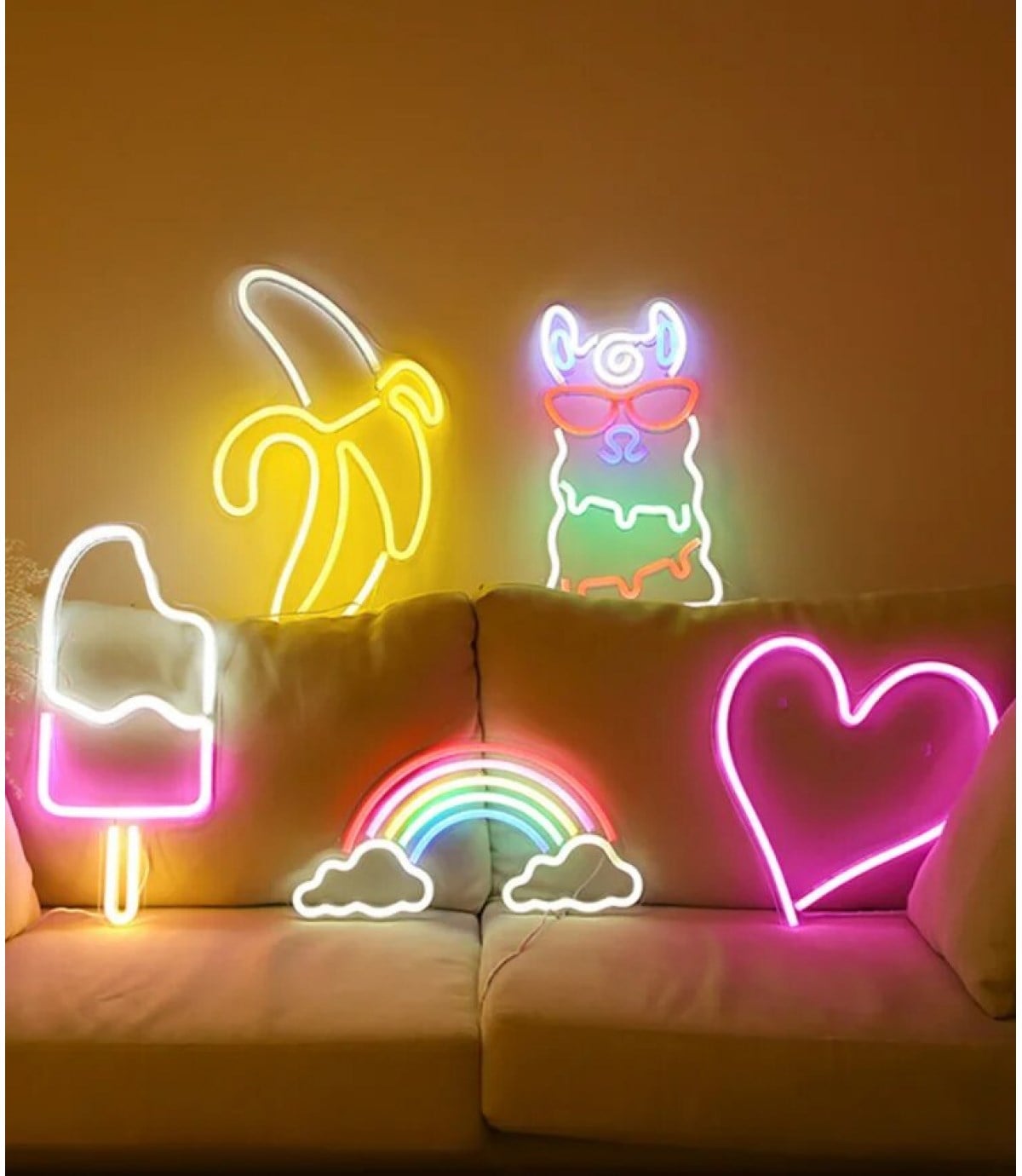 Neon led vişne, kiraz temalı duvar süsleri, led neon pano askılı, dekorasyon odası, kafe,bar, clup