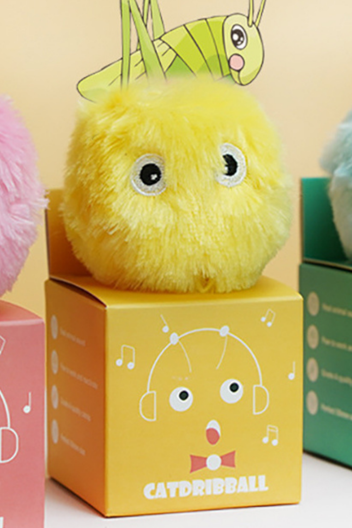 Peluş kedi oyuncak İnteraktif kedi oyuncağı Gerçek Kuş Sesli - Sarı
