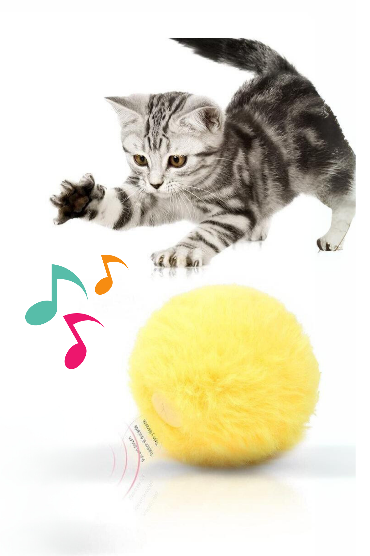 Peluş kedi oyuncak İnteraktif kedi oyuncağı Gerçek Kuş Sesli - Sarı