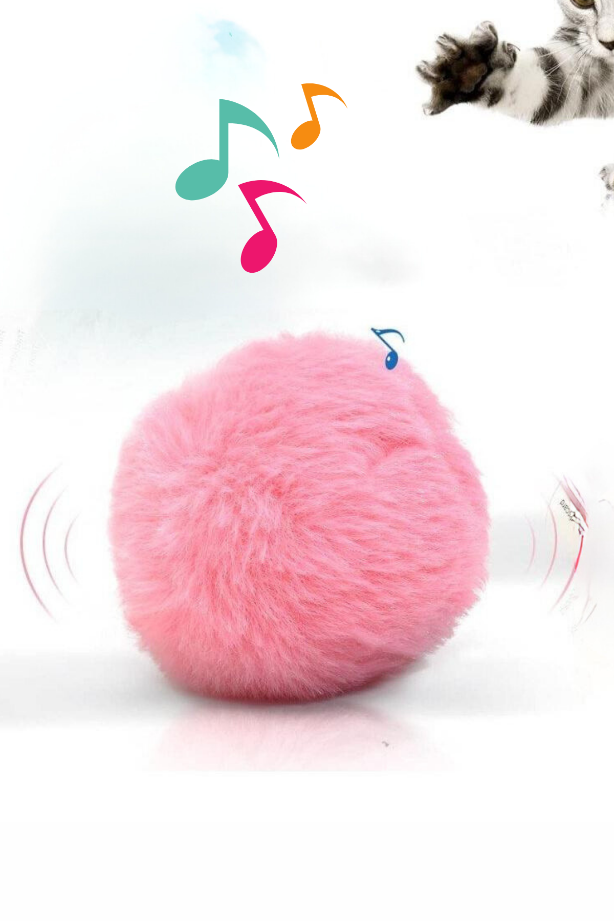 Peluş kedi oyuncak İnteraktif kedi oyuncağı Gerçek Kuş Sesli - Pembe