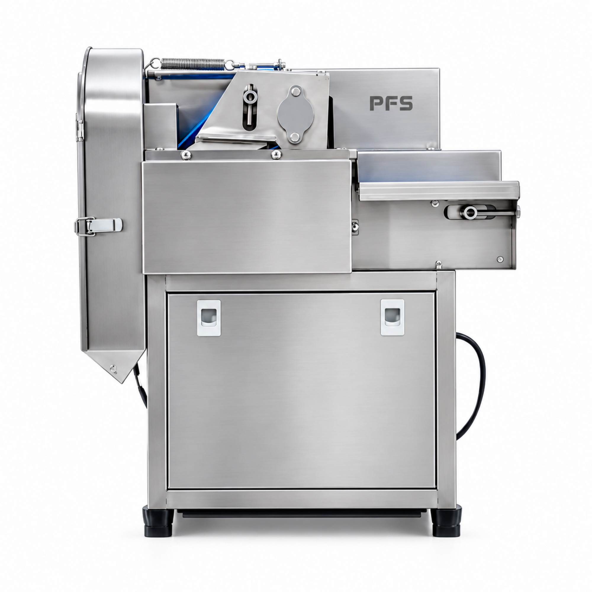 PFS Endüstriyel Konveyörlü Sebze Doğrama ve Dilimleme Makinesi – 220 V, 1,5 kW