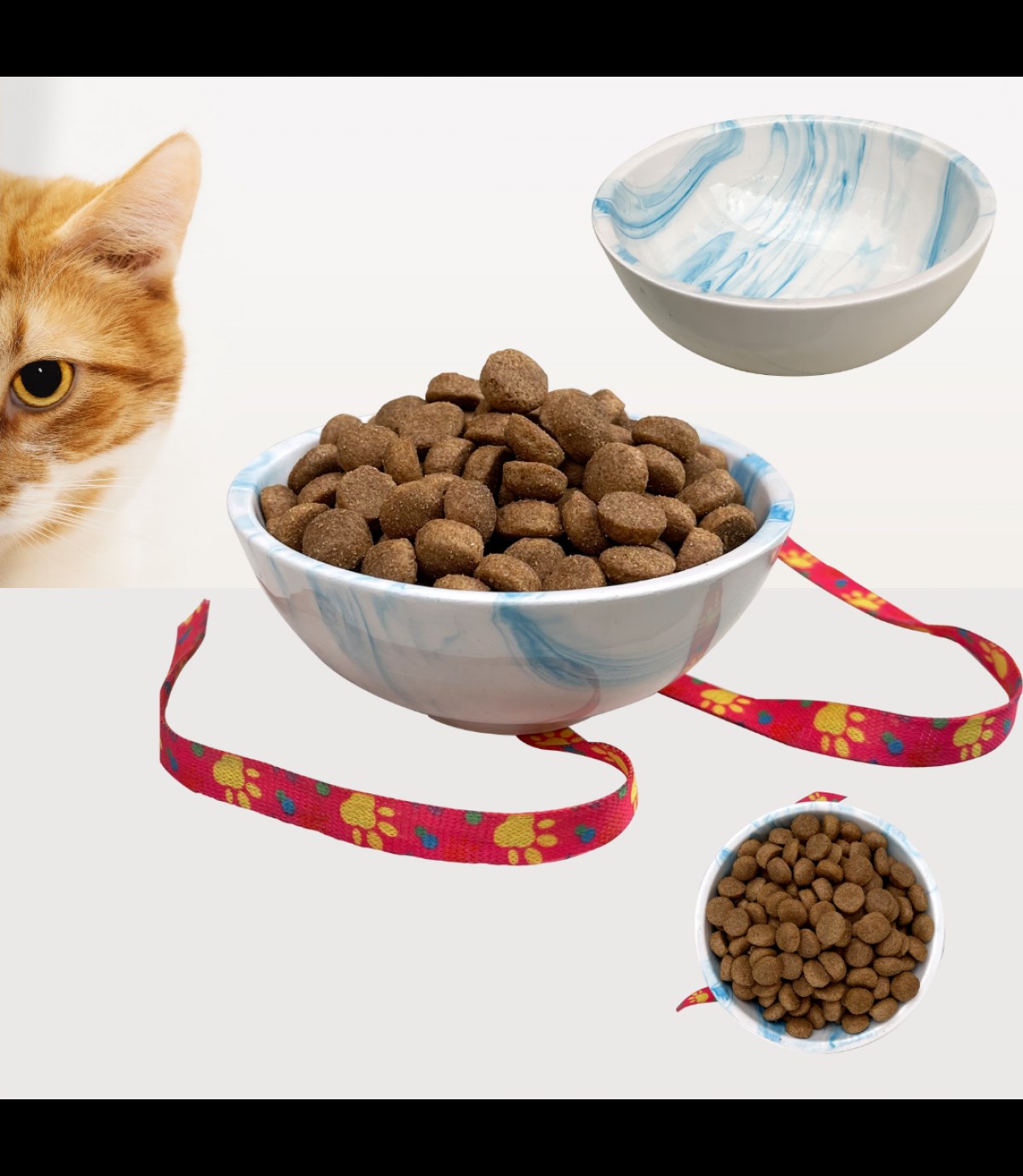 Seramik Kase 12,5 cm kedi köpek mama kabı Model: Okyanus