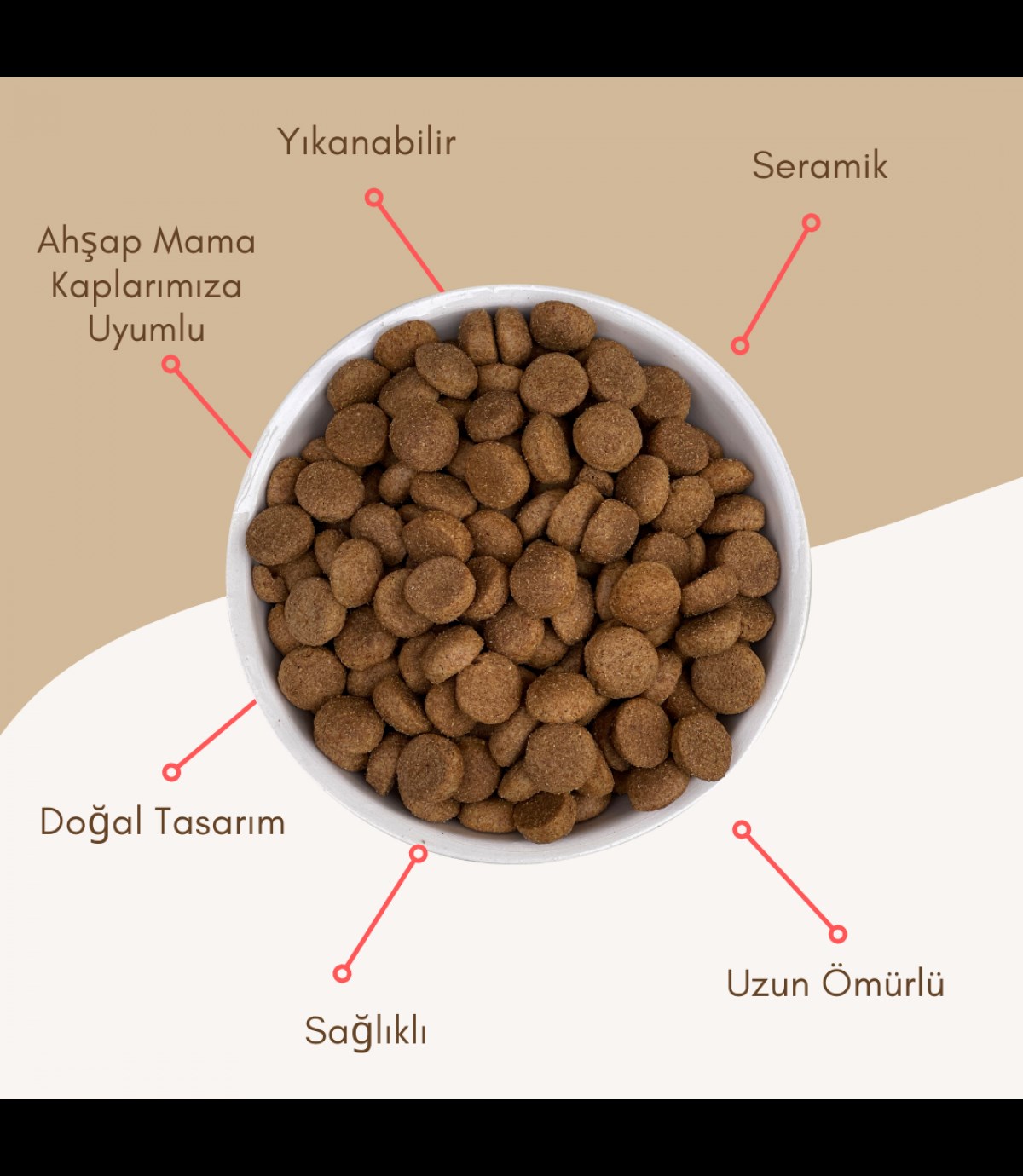 Seramik Kase 12,5 cm TEKLİ kedi köpek mama kabı Model: Vanilyam