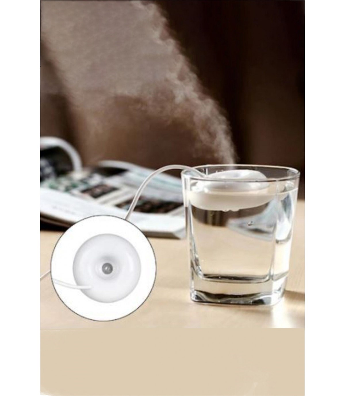 Ultrasonik Nemlendirici ve Buhar Üretici Makinesi – Mini Soğuk Buhar Üreteci - USB ile çalışır.
