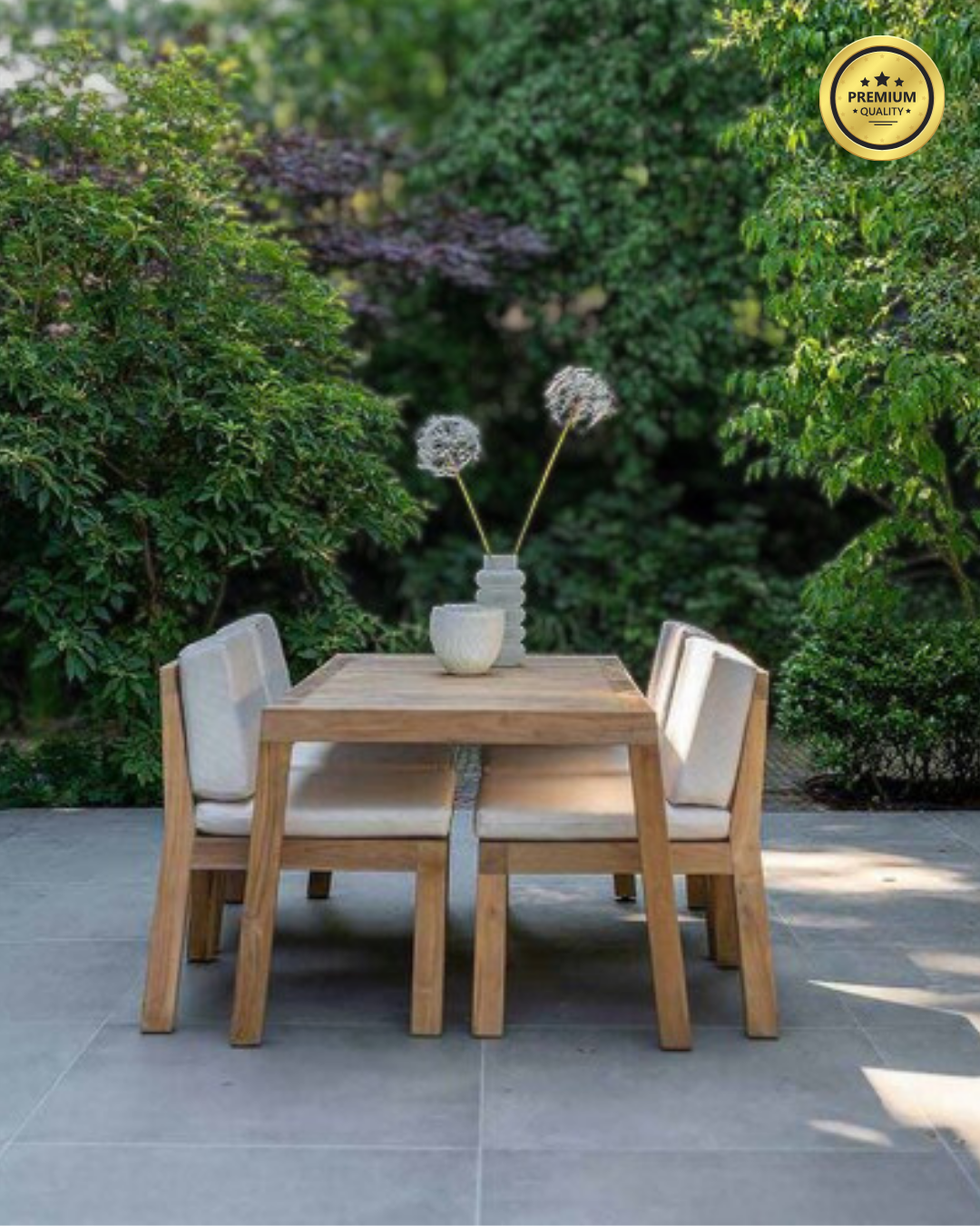Yemek Masası Masif Ahşap 4 Kişilik Yemek Masası Seti Zena Pure 