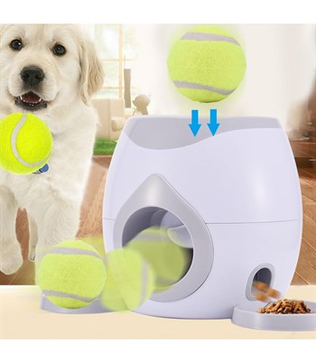 Köpekler için top ödül mama oyuncağı–Manuel Pil veya elektik gerektirmez-Ödül maması verir-Eğitici ve geliştirici-Bushop Tenis Topu Hediyeli.