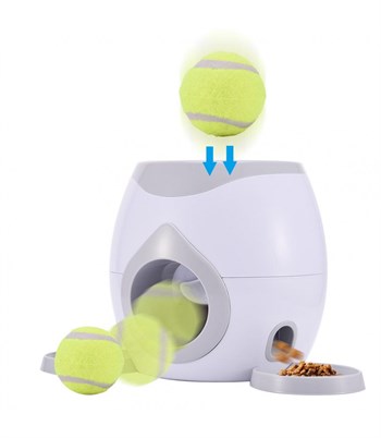 Köpekler için top ödül mama oyuncağı–Manuel Pil veya elektik gerektirmez-Ödül maması verir-Eğitici ve geliştirici-Bushop Tenis Topu Hediyeli.