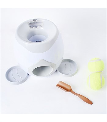 Köpekler için top ödül mama oyuncağı–Manuel Pil veya elektik gerektirmez-Ödül maması verir-Eğitici ve geliştirici-Bushop Tenis Topu Hediyeli.