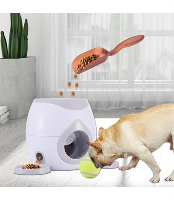 Köpekler için top ödül mama oyuncağı–Manuel Pil veya elektik gerektirmez-Ödül maması verir-Eğitici ve geliştirici-Bushop Tenis Topu Hediyeli.