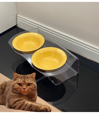 Kedİ Köpek Mama ve Su Kabı  İkili Seramik BuShop Sarı Kase Yeni Nesil  Akirlik  Casper Serisi