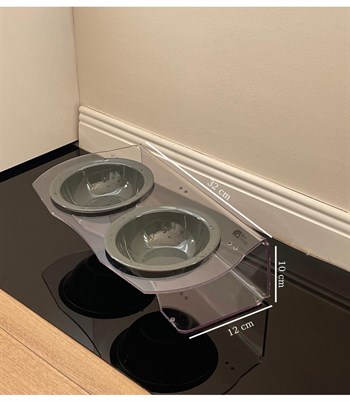 Kedİ Köpek Mama ve Su Kabı  İkili Seramik BuShop Gri Kase Yeni Nesil  Akirlik  Casper Serisi