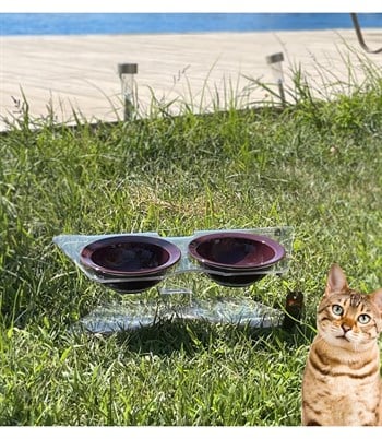 Kedi ve Köpek Dekorotif Mama ve Su Kabı  Bordo Seramik Kase BuShop Modern   Akirilik  Casper X Serisi