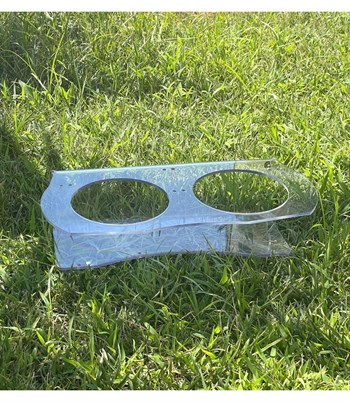 Köpek Kedi Mama Ve Su Kabı-Seramik İki Adet Kase Hediyeli-Yeni Nesil-Pleksiglas-Şeffaf-BuShop Ghost