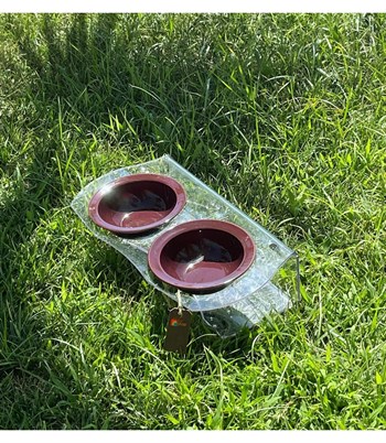 Köpek Kedi Mama Ve Su Kabı-Seramik İki Adet Kase Hediyeli-Yeni Nesil-Pleksiglas-Şeffaf-BuShop Ghost