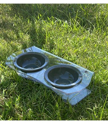 Köpek Kedi Mama Ve Su Kabı-Seramik İki Adet Kase Hediyeli-Yeni Nesil-Pleksiglas-Şeffaf-BuShop Ghost