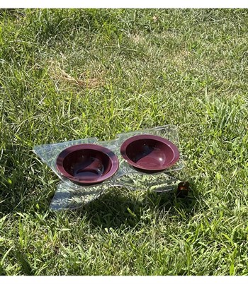 Kedi ve Köpek Dekorotif Mama ve Su Kabı  Bordo Seramik Kase BuShop Modern   Akirilik  Casper X Serisi