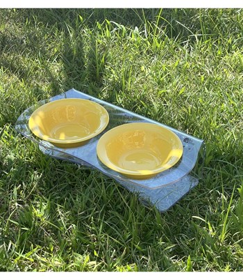 Köpek Kedi Mama Ve Su Kabı-Seramik İki Adet Kase Hediyeli-Yeni Nesil-Pleksiglas-Şeffaf-BuShop Ghost