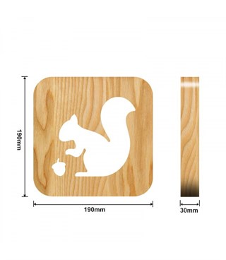 Ahşap 3d yaratıcı led gece lambası, doğal, yenilikçi ofis, ve oda dekoru, Sincap ve fındık dekorlu