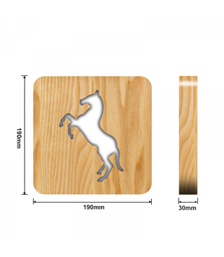 Ahşap 3d yaratıcı led gece lambası, doğal, yenilikçi ofis, ve oda dekoru, Önünü kaldıran sert at