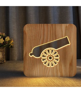 Ahşap 3d yaratıcı led gece lambası, doğal, yenilikçi ofis, ve oda dekoru, savaç topu,çanakkale