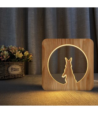 Ahşap 3d yaratıcı led gece lambası, doğal, yenilikçi ofis, ve oda dekoru, sevimli sincap dekorlu
