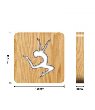 Ahşap 3d yaratıcı led gece lambası, doğal, yenilikçi ofis, ve oda dekoru, bale, spor,hobi