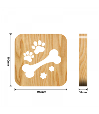 Ahşap 3d yaratıcı led gece lambası, doğal, yenilikçi ofis, ve oda dekoru, Köpek kemiği dekoru