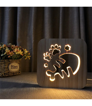 Ahşap 3d yaratıcı led gece lambası, doğal, yenilikçi ofis, ve oda dekoru, Balık kılçık dekoru