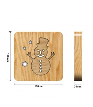 Ahşap 3d yaratıcı led gece lambası, doğal, yenilikçi ofis, ve oda dekoru, kardan adam, yeni yıl