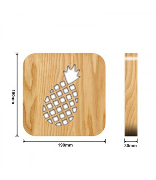 Ahşap 3d yaratıcı led gece lambası, doğal, yenilikçi ofis, ve oda dekoru, ananas, meyve,kafe