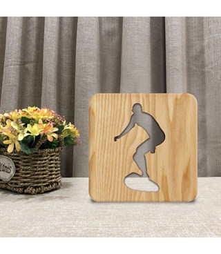 Ahşap 3d yaratıcı led gece lambası, doğal, yenilikçi ofis, ve oda dekoru, sörf, yüzücü,spor, hobi