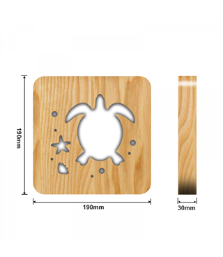 Ahşap 3d yaratıcı led gece lambası, doğal, yenilikçi ofis, ve oda dekoru, Su kaplumbağası dekorlu