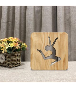 Ahşap 3d yaratıcı led gece lambası, doğal, yenilikçi ofis, ve oda dekoru, bale, spor,hobi