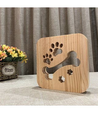 Ahşap 3d yaratıcı led gece lambası, doğal, yenilikçi ofis, ve oda dekoru, Köpek kemiği dekoru
