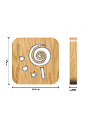 Ahşap 3d yaratıcı led gece lambası, doğal, yenilikçi ofis, ve oda dekoru, şeker, tatlı temalı süs
