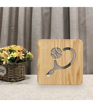 Ahşap 3d yaratıcı led gece lambası, doğal, yenilikçi ofis, ve oda dekoru, tenis, sporcu,hobi